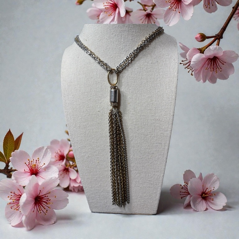 Chico Silver and Gold Tassel Necklace